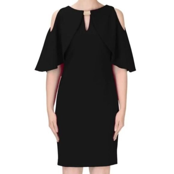 Joseph Ribkoff Black Robe Caplet Sheath Dress 14 - Picture 12 of 12